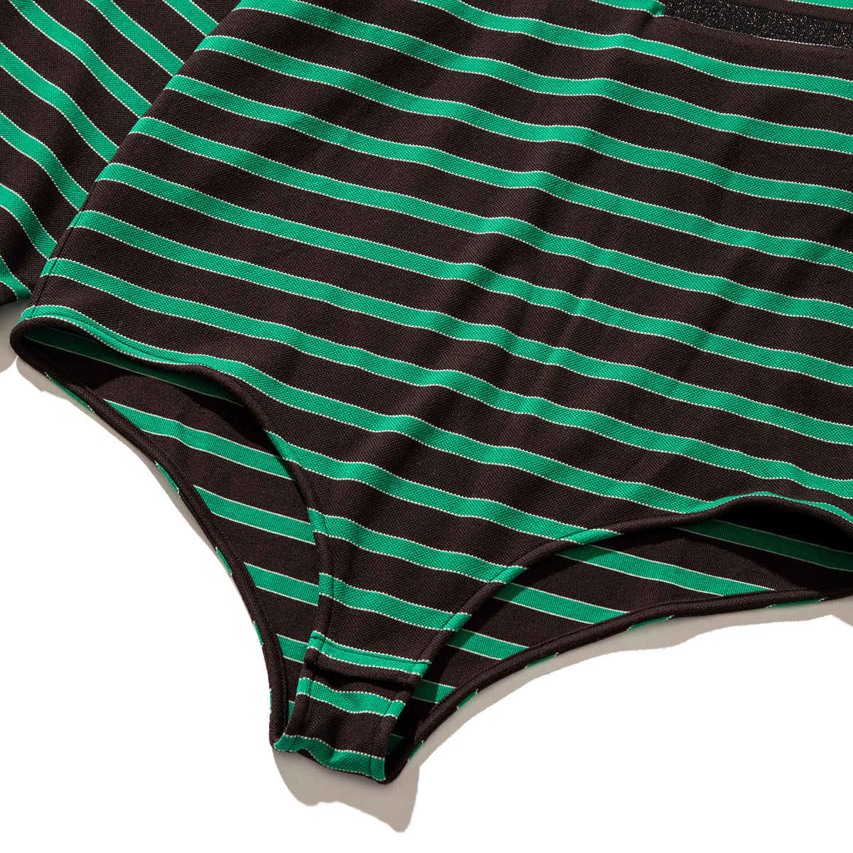 NON TOKYO BORDER POLO SHIRT  ノントーキョー ボーダーポロシャツ NON-25A-0928【レディース ボディスーツモチーフ プルオーバー 股止め付き ボーダー 25FW】