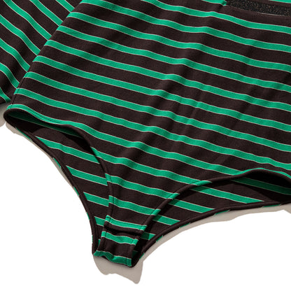 NON TOKYO BORDER POLO SHIRT  ノントーキョー ボーダーポロシャツ NON-25A-0928【レディース ボディスーツモチーフ プルオーバー 股止め付き ボーダー 25FW】