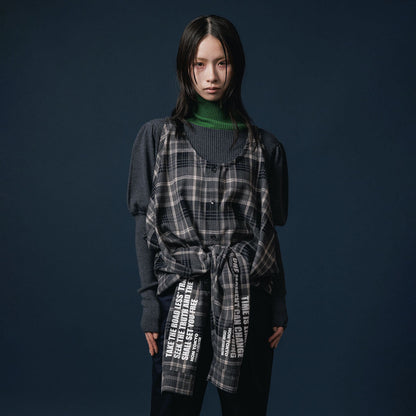 NON TOKYO PUFFSLEEVE KNIT ノントーキョー パフスリーブニット NON-25A-1013【レディース ハイネック バイカラー パフスリーブ 25FW】