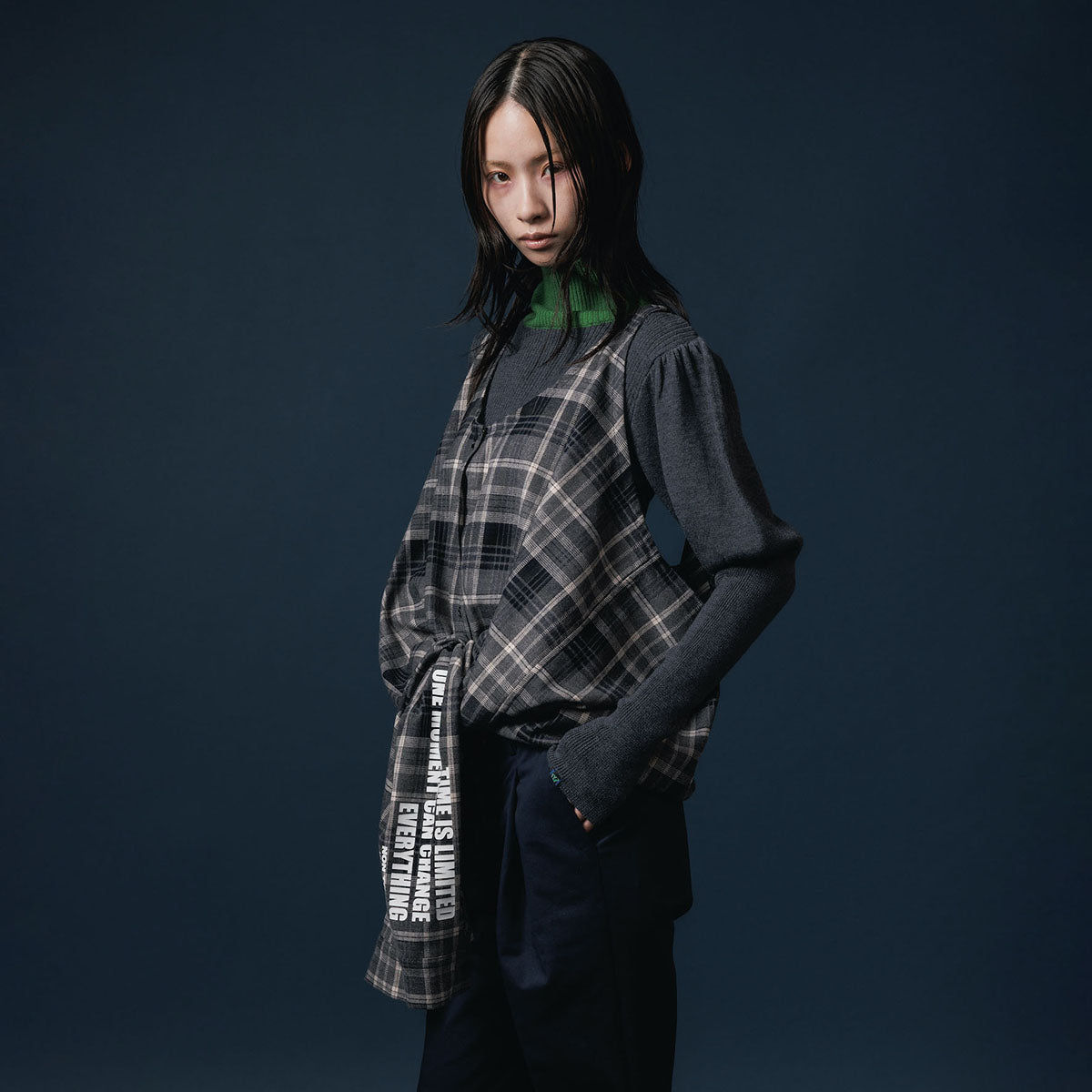 NON TOKYO PUFFSLEEVE KNIT ノントーキョー パフスリーブニット NON-25A-1013【レディース ハイネック バイカラー パフスリーブ 25FW】