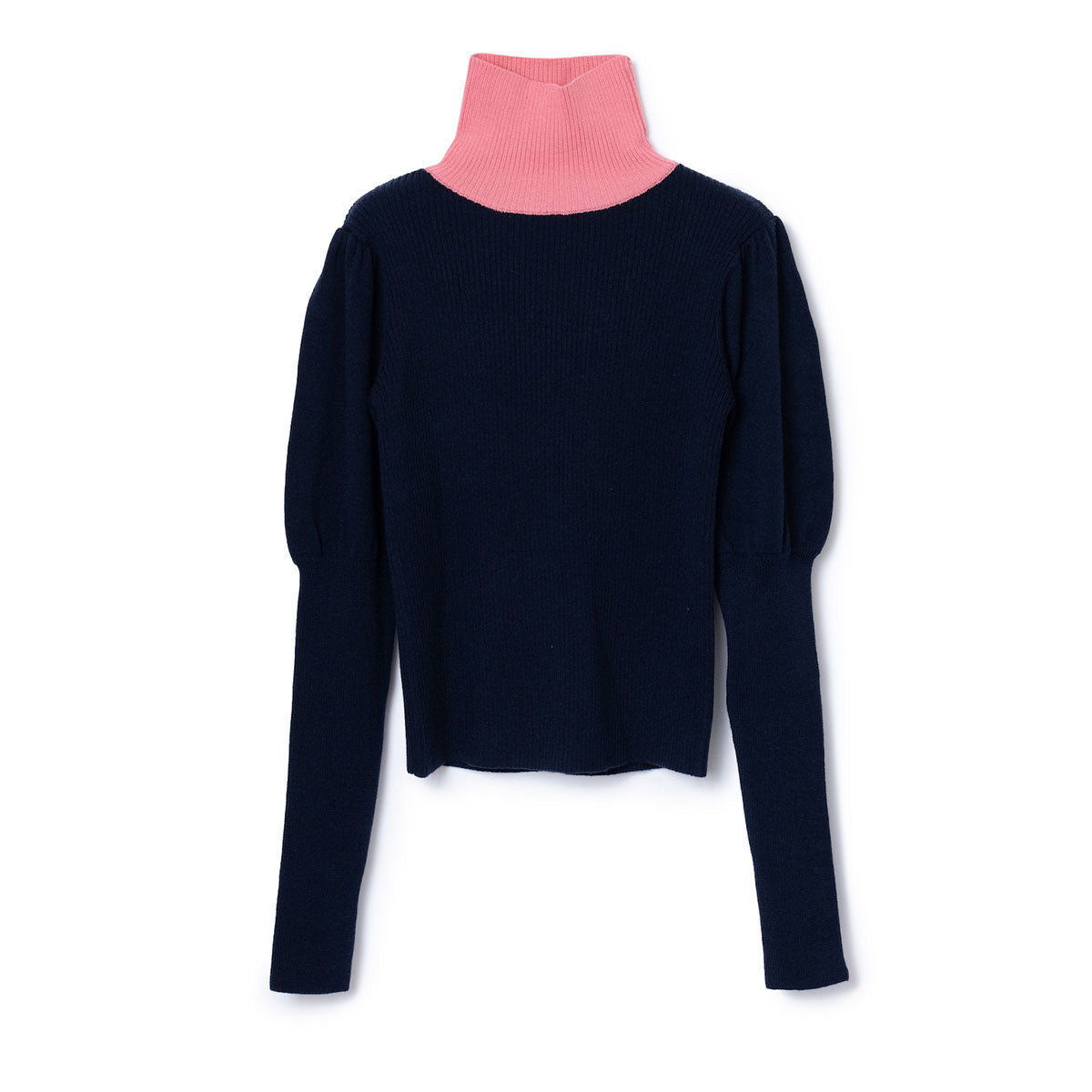 NON TOKYO PUFFSLEEVE KNIT ノントーキョー パフスリーブニット NON-25A-1013【レディース ハイネック バイカラー パフスリーブ 25FW】