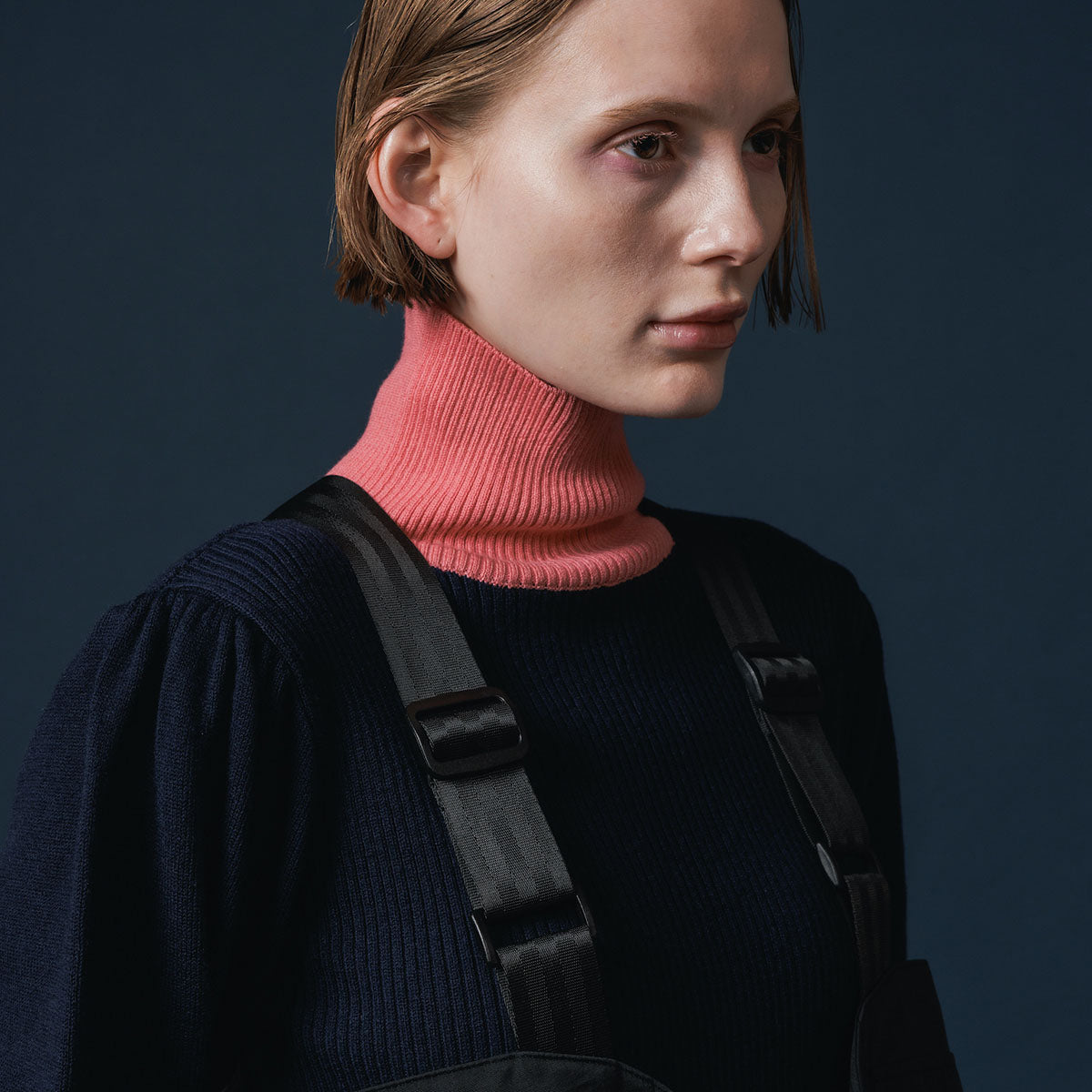 NON TOKYO PUFFSLEEVE KNIT ノントーキョー パフスリーブニット NON-25A-1013【レディース ハイネック バイカラー パフスリーブ 25FW】