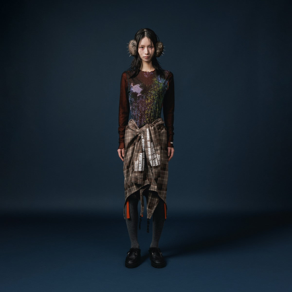 NON TOKYO 2WAY FLANNEL CHECK SHIRT ノントーキョー 2WAフランネルチェックシャツ NON-25A-1014【レディース ネルシャツ チェック柄 2WAY フランネル 保温性 カジュアル 25FW】