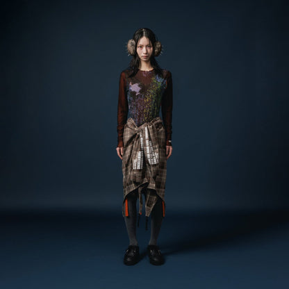 NON TOKYO 2WAY FLANNEL CHECK SHIRT ノントーキョー 2WAフランネルチェックシャツ NON-25A-1014【レディース ネルシャツ チェック柄 2WAY フランネル 保温性 カジュアル 25FW】