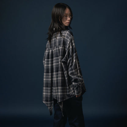 NON TOKYO 2WAY FLANNEL CHECK SHIRT ノントーキョー 2WAフランネルチェックシャツ NON-25A-1014【レディース ネルシャツ チェック柄 2WAY フランネル 保温性 カジュアル 25FW】