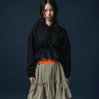 NON TOKYO HEM FRILL PARKER ノントーキョー ヘムフリルパーカー NON-25A-1022【レディース フーディ 吸汗性 伸縮性 肌触り 25FW】