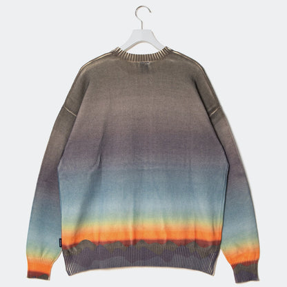 APPLEBUM “Sunshine” Knit Sweater アップルバム “サンシャイン” ニット セーター HS2510501【メンズ トップス コットンニット グラデーション プリントデザイン 25FW】