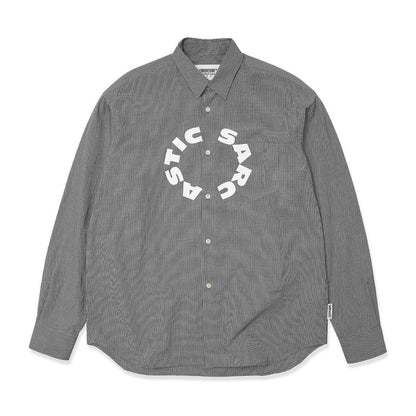 SARCASTIC Micro Gingham Circle Shirt サキャスティック マイクロ ギンガム サークル シャツ SAR252004【メンズ 長袖 シャツ ギンガム チェック ロゴ 25FW】