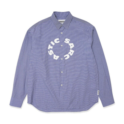 SARCASTIC Micro Gingham Circle Shirt サキャスティック マイクロ ギンガム サークル シャツ SAR252004【メンズ 長袖 シャツ ギンガム チェック ロゴ 25FW】