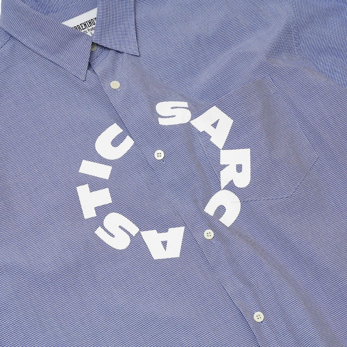 SARCASTIC Micro Gingham Circle Shirt サキャスティック マイクロ ギンガム サークル シャツ SAR252004【メンズ 長袖 シャツ ギンガム チェック ロゴ 25FW】