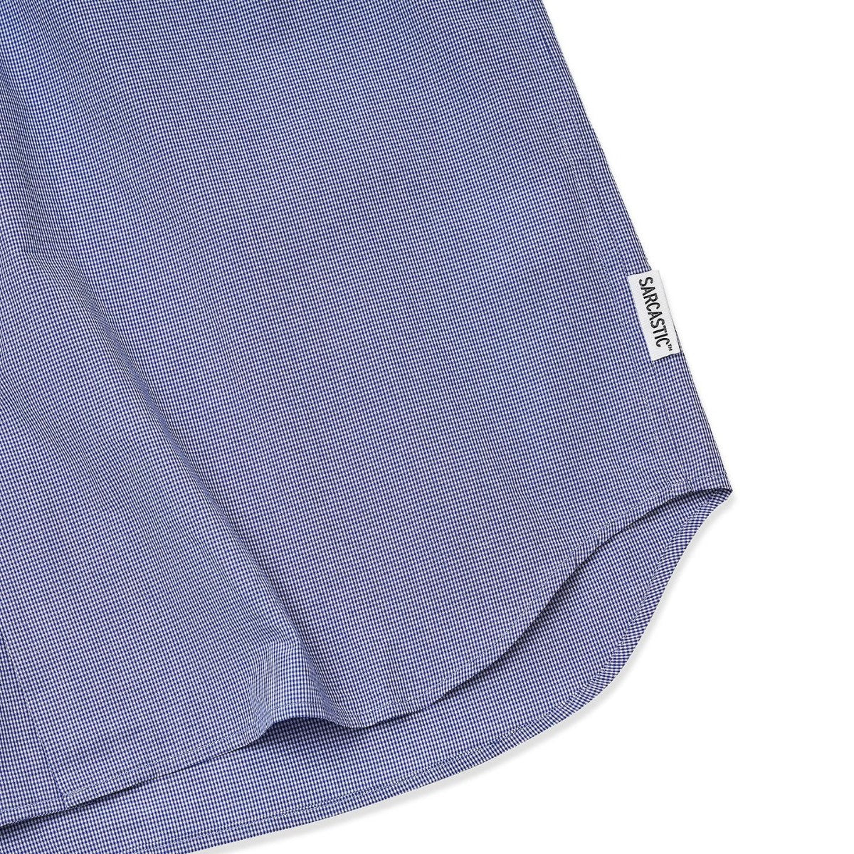 SARCASTIC Micro Gingham Circle Shirt サキャスティック マイクロ ギンガム サークル シャツ SAR252004【メンズ 長袖 シャツ ギンガム チェック ロゴ 25FW】