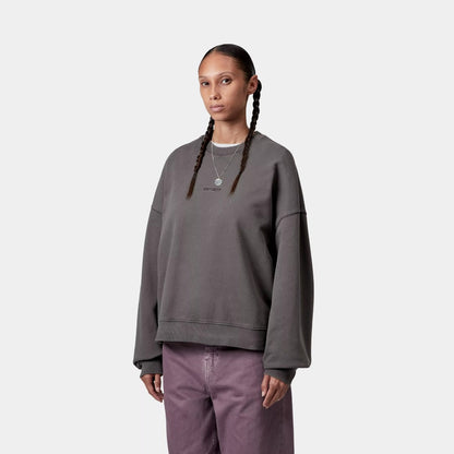 Carhartt WIP W' BENTON SWEATSHIRT カーハートワークインプログレス ウィメンズ ベントン スウェットシャツ I034511【レディース スウェット ルーズフィット ガーメントダイ コットン トレーナー 25FW】