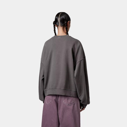 Carhartt WIP W' BENTON SWEATSHIRT カーハートワークインプログレス ウィメンズ ベントン スウェットシャツ I034511【レディース スウェット ルーズフィット ガーメントダイ コットン トレーナー 25FW】