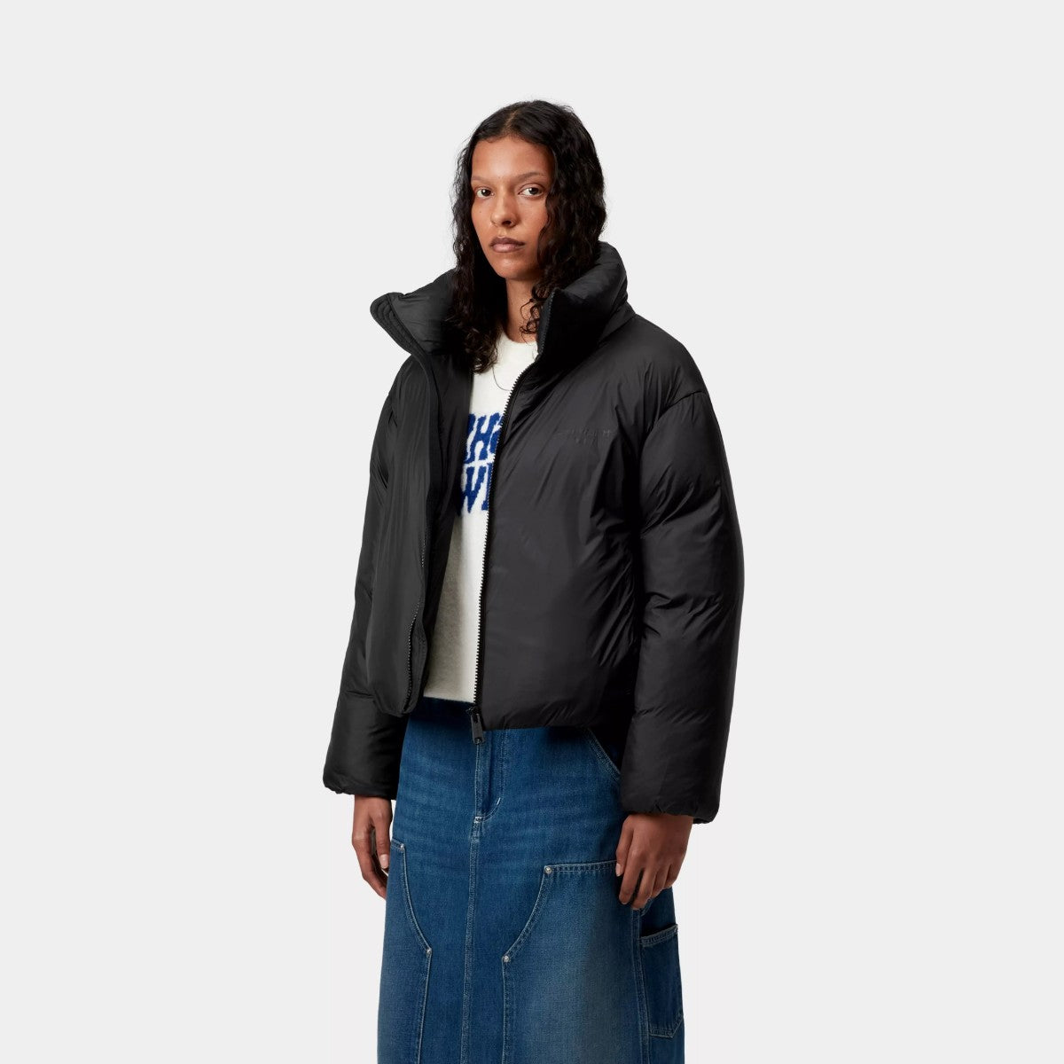 Carhartt WIP W' DEMI JACKET カーハートワークインプログレス ウィメンズ デミ ジャケット I035377【レディース ナイロンジャケット 軽量 防寒 ドローコード ロゴ 25FW】