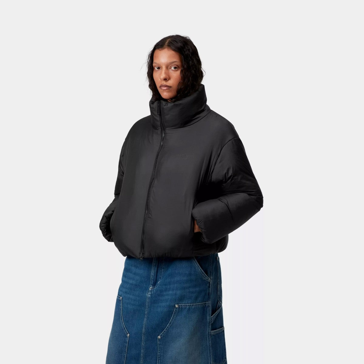 Carhartt WIP W' DEMI JACKET カーハートワークインプログレス ウィメンズ デミ ジャケット I035377【レディース ナイロンジャケット 軽量 防寒 ドローコード ロゴ 25FW】