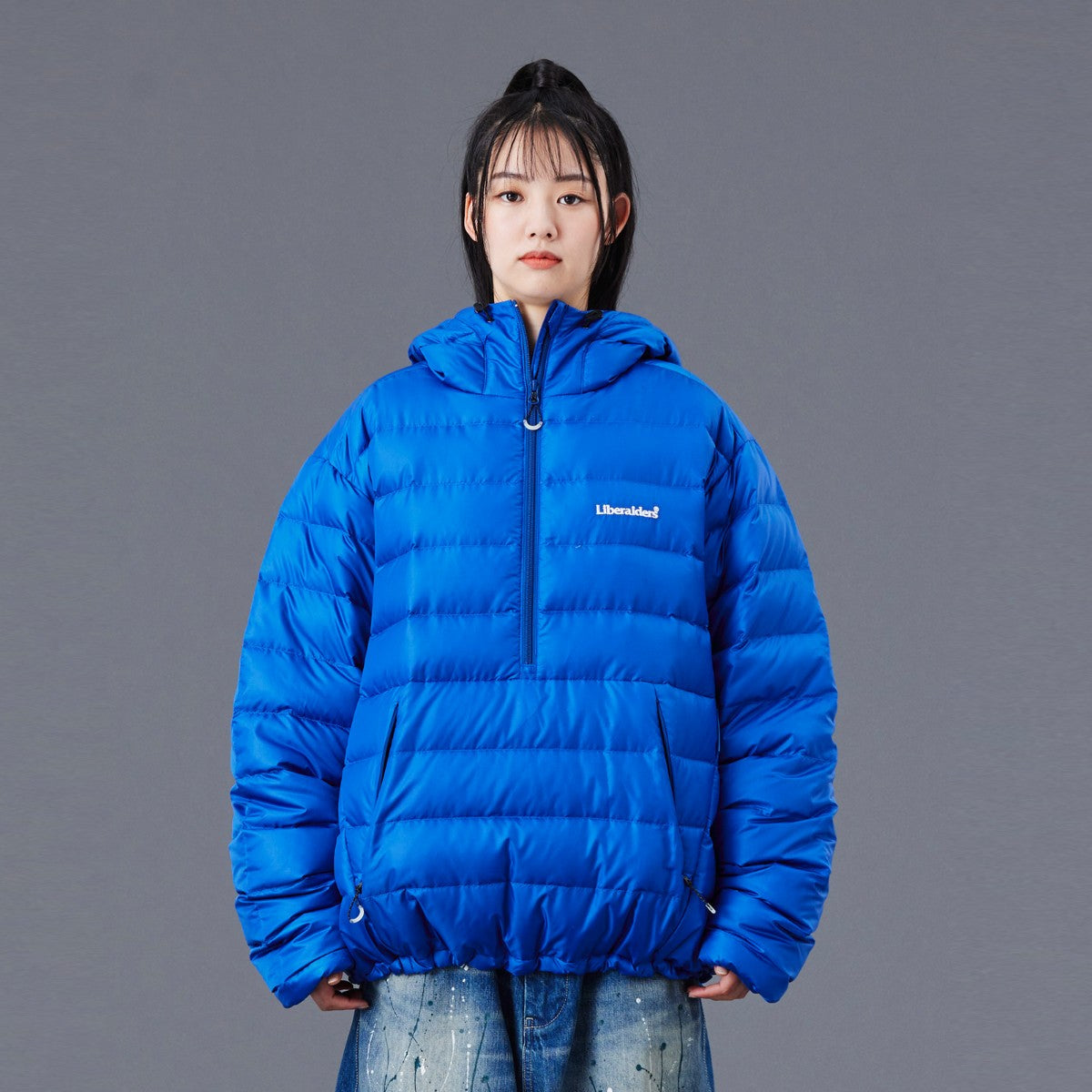 Liberaiders DOWN HALF ZIP HOODIE リベレイダース ダウン ハーフジップ フーディ 77009【メンズ ダウン フーディ 撥水 軽量 防寒性 リップストップ 静電気防止 25FW】