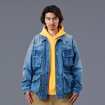 Liberaiders DENIM COMBAT JACKET リベレイダース デニム コンバット ジャケット 77010【メンズ アウター デニムジャケット ミリタリー ヴィンテージテイスト ジャングルファティーグ 25FW】