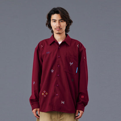 Liberaiders TIFINAGH EMBROIDERY FLANNEL SHIRT リベレイダース ティフィナグ エンブロイダリー フランネル シャツ 77101【メンズ フランネルシャツ 刺繍シャツ ティフィナグ 民族調 ユーズド加工 25FW】