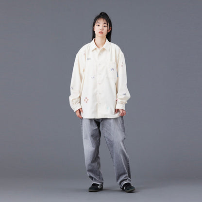 Liberaiders TIFINAGH EMBROIDERY FLANNEL SHIRT リベレイダース ティフィナグ エンブロイダリー フランネル シャツ 77101【メンズ フランネルシャツ 刺繍シャツ ティフィナグ 民族調 ユーズド加工 25FW】