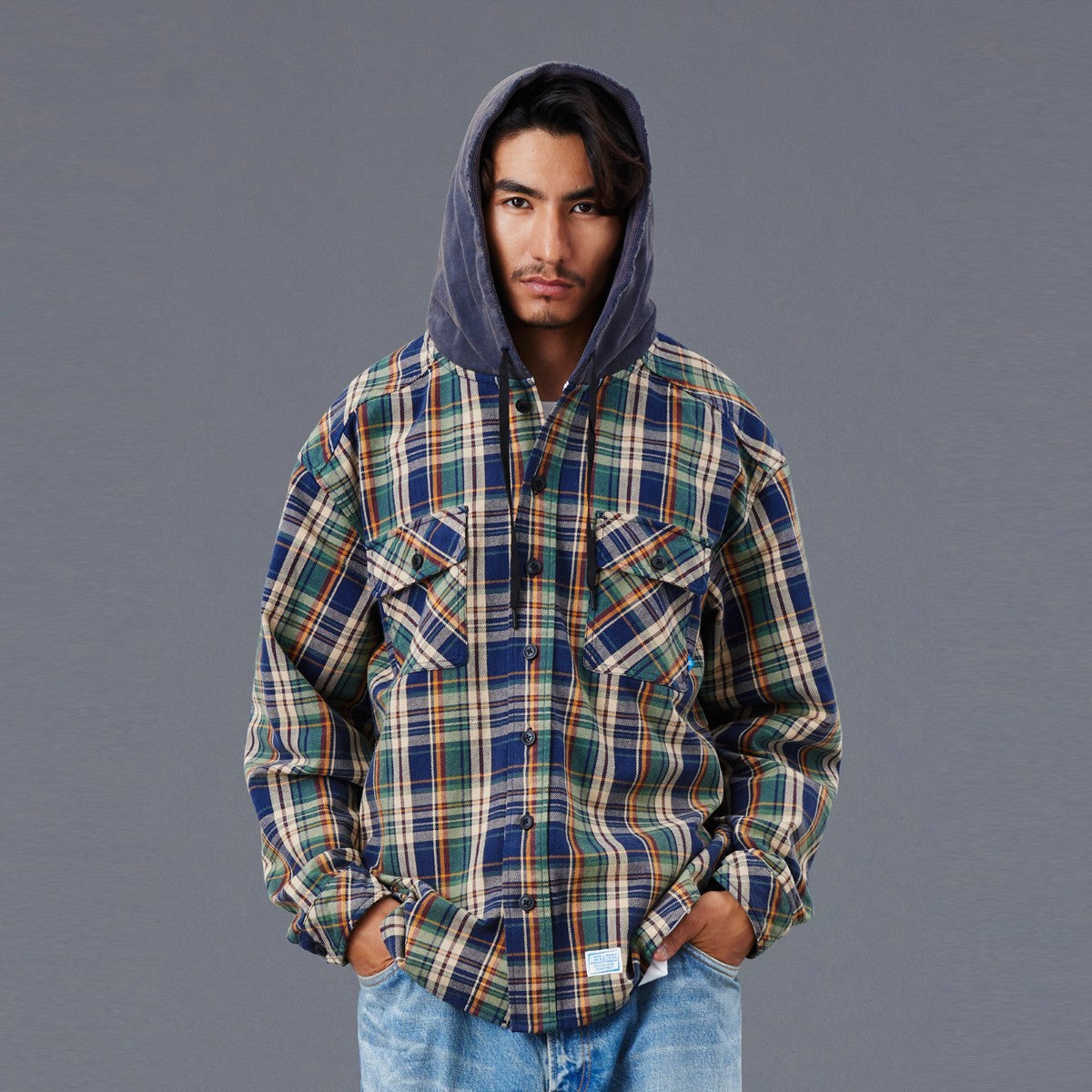 Liberaiders HOODED PLAID SHIRT リベレイダース フーデッド プレイド シャツ 77103【メンズ シャツ 長袖 フーディ レイヤード ヴィンテージ カジュアル 25FW】