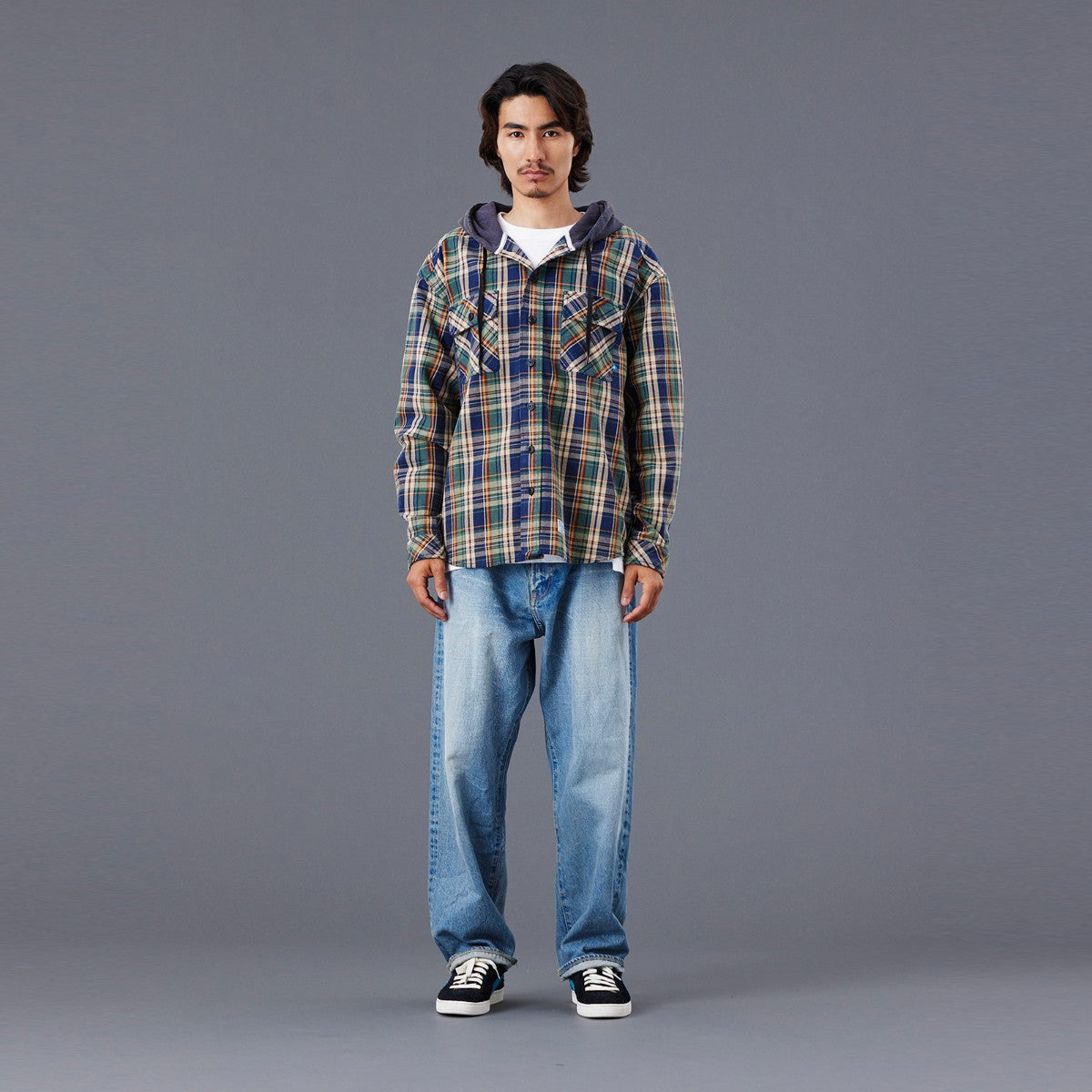 Liberaiders HOODED PLAID SHIRT リベレイダース フーデッド プレイド シャツ 77103【メンズ シャツ 長袖 フーディ レイヤード ヴィンテージ カジュアル 25FW】
