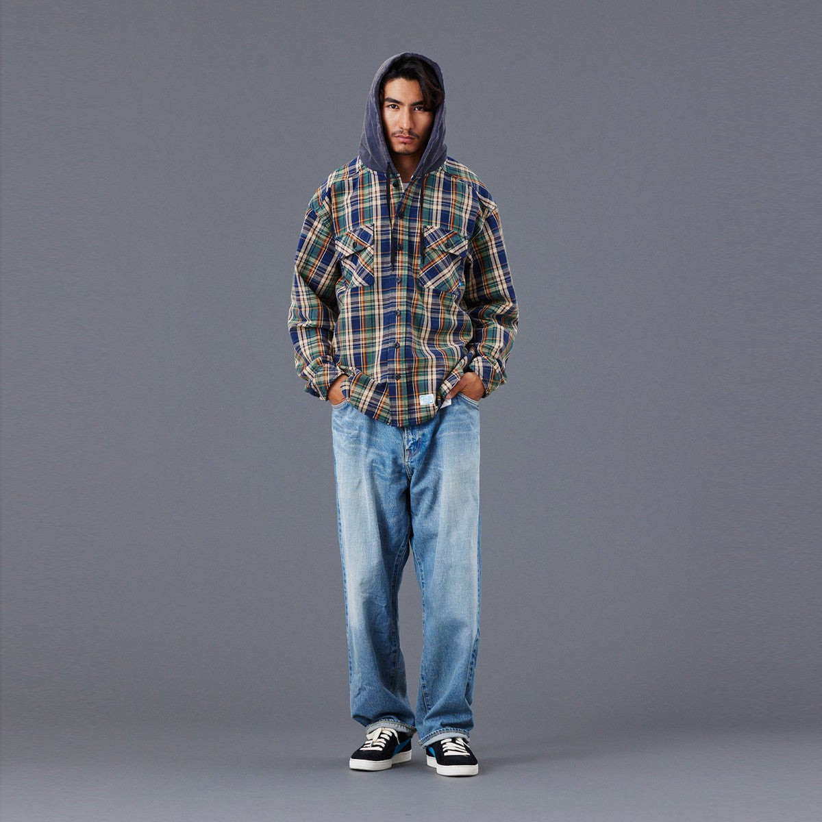 Liberaiders HOODED PLAID SHIRT リベレイダース フーデッド プレイド シャツ 77103【メンズ シャツ 長袖 フーディ レイヤード ヴィンテージ カジュアル 25FW】