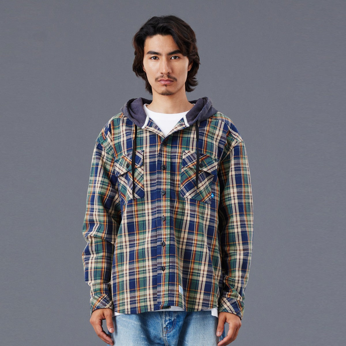 Liberaiders HOODED PLAID SHIRT リベレイダース フーデッド プレイド シャツ 77103【メンズ シャツ 長袖 フーディ レイヤード ヴィンテージ カジュアル 25FW】