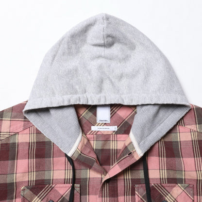 Liberaiders HOODED PLAID SHIRT リベレイダース フーデッド プレイド シャツ 77103【メンズ シャツ 長袖 フーディ レイヤード ヴィンテージ カジュアル 25FW】