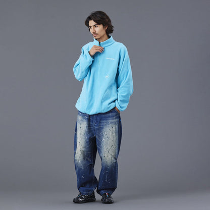 Liberaiders FLEECE HALF ZIP リベレイダース フリース ハーフジップ 77308【メンズ フリース ハーフジップ 3Dパターン 刺繍 デザインラベル 保温性 25FW】