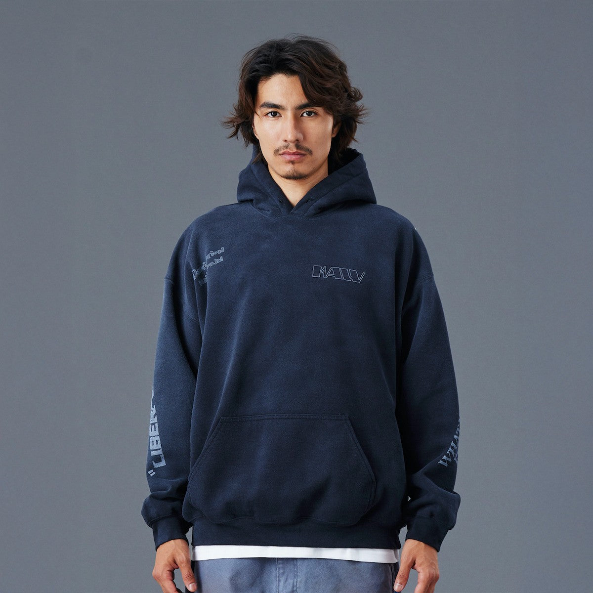 Liberaiders HANDWRITING PRINT HOODIE リベレイダース ハンドライティング プリント フーディー 77311【メンズ スウェット フーディ パーカー ヴィンテージ プリント カジュアル 25FW】