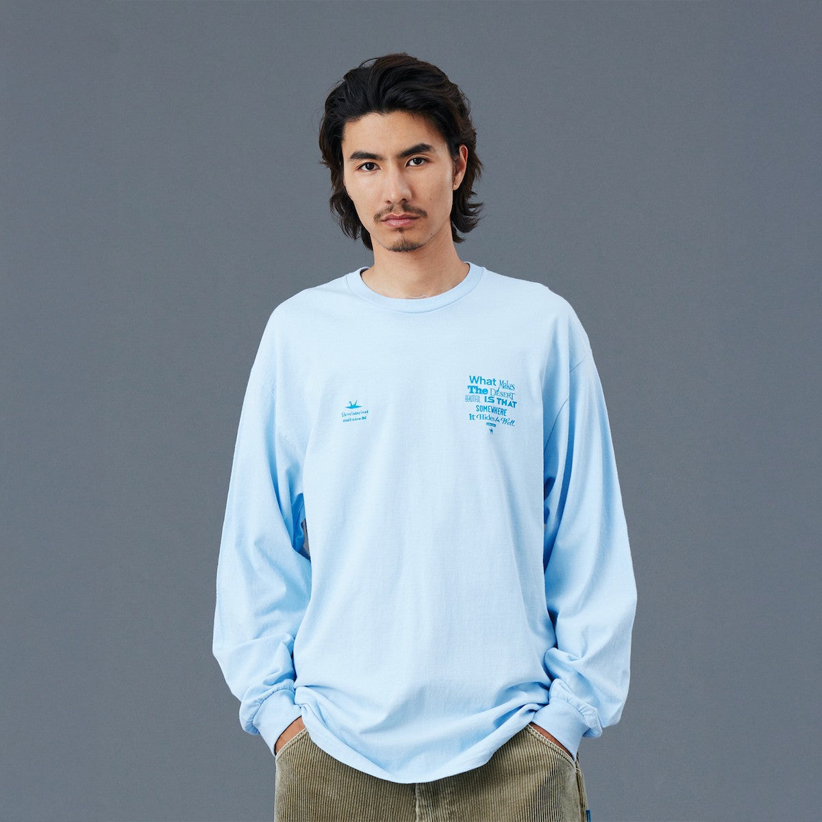 Liberaiders MULTI FONT L/S TEE リベレイダース マルチ フォント ロングスリーブ ティー 77505【メンズ 長袖Tシャツ 起毛 天竺 ヴィンテージ風 バックプリント 25FW】
