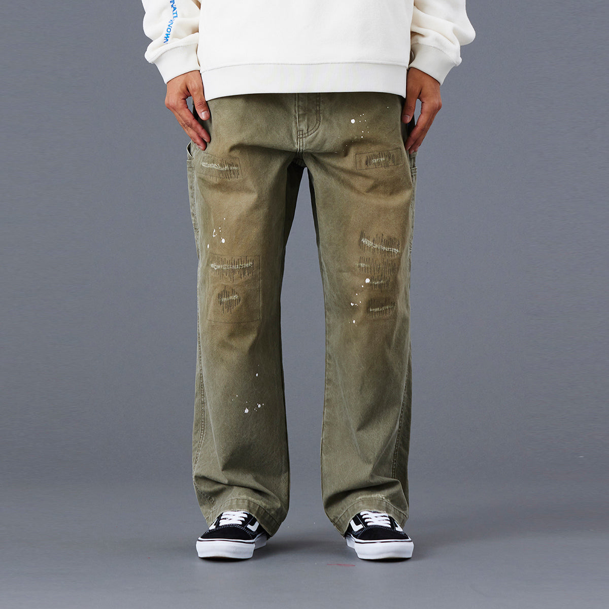 Liberaiders REPAIRED CANVAS WORK PANTS リベレイダース リペアード キャンバス ワーク パンツ 77705【メンズ キャンバス ワークパンツ リペア ダメージ加工 ペンキ ヴィンテージ 25FW】