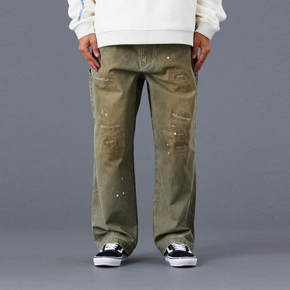Liberaiders REPAIRED CANVAS WORK PANTS リベレイダース リペアード キャンバス ワーク パンツ 77705【メンズ キャンバス ワークパンツ リペア ダメージ加工 ペンキ ヴィンテージ 25FW】
