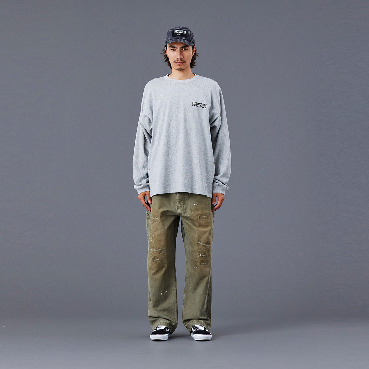 Liberaiders REPAIRED CANVAS WORK PANTS リベレイダース リペアード キャンバス ワーク パンツ 77705【メンズ キャンバス ワークパンツ リペア ダメージ加工 ペンキ ヴィンテージ 25FW】