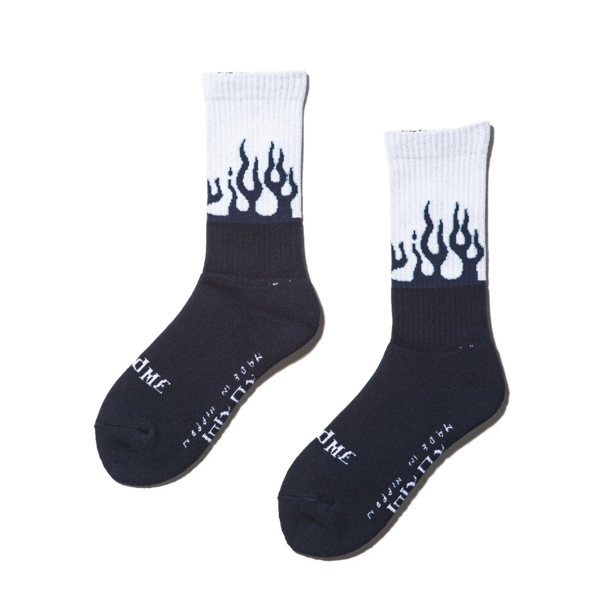 坩堝 FLAME SOCKS RUTSUBO フレーム ソックス R25-IandME-SK【メンズ 日本製 ファイヤー柄 靴下 25FW】
