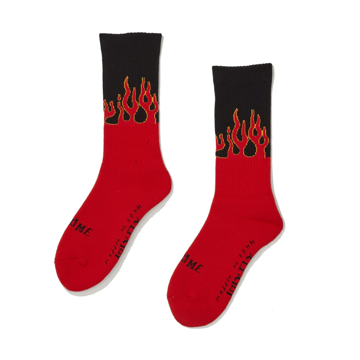 坩堝 FLAME SOCKS RUTSUBO フレーム ソックス R25-IandME-SK【メンズ 日本製 ファイヤー柄 靴下 25FW】