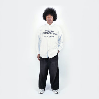 APPLEBUM Print Ox Bd Shirt アップルバム プリント オックス ボタンダウン シャツ 2520205【メンズ 長袖 プリントシャツ カジュアル モード 25FW】