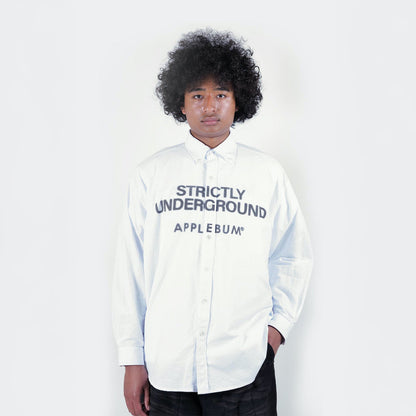APPLEBUM Print Ox Bd Shirt アップルバム プリント オックス ボタンダウン シャツ 2520205【メンズ 長袖 プリントシャツ カジュアル モード 25FW】