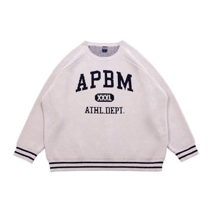 APPLEBUM “APBM” Mall Knit Sweater アップルバム “APBM” モール ニットセーター 2520503【メンズ ニット セーター カレッジロゴ ジャガード クラシック 25FW】