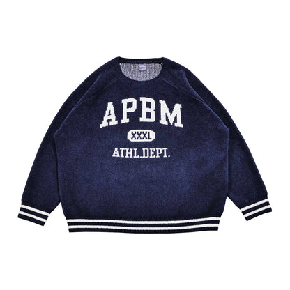 APPLEBUM “APBM” Mall Knit Sweater アップルバム “APBM” モール ニットセーター 2520503【メンズ ニット セーター カレッジロゴ ジャガード クラシック 25FW】