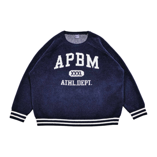 APPLEBUM “APBM” Mall Knit Sweater アップルバム “APBM” モール ニットセーター 2520503【メンズ ニット セーター カレッジロゴ ジャガード クラシック 25FW】