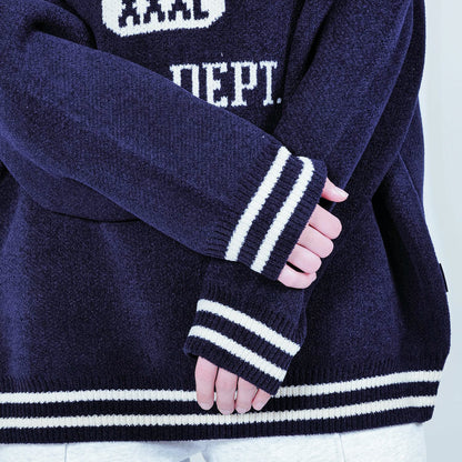 APPLEBUM “APBM” Mall Knit Sweater アップルバム “APBM” モール ニットセーター 2520503【メンズ ニット セーター カレッジロゴ ジャガード クラシック 25FW】