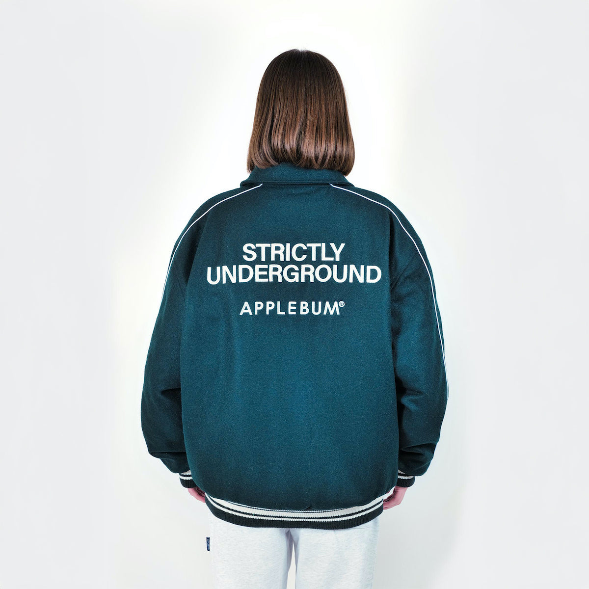 APPLEBUM Collared Melton Stadium Jacket アップルバム カラード メルトン スタジアム ジャケット 2520604【メンズ アウター スタジャン メルトン ジャケット ロゴ 25FW】