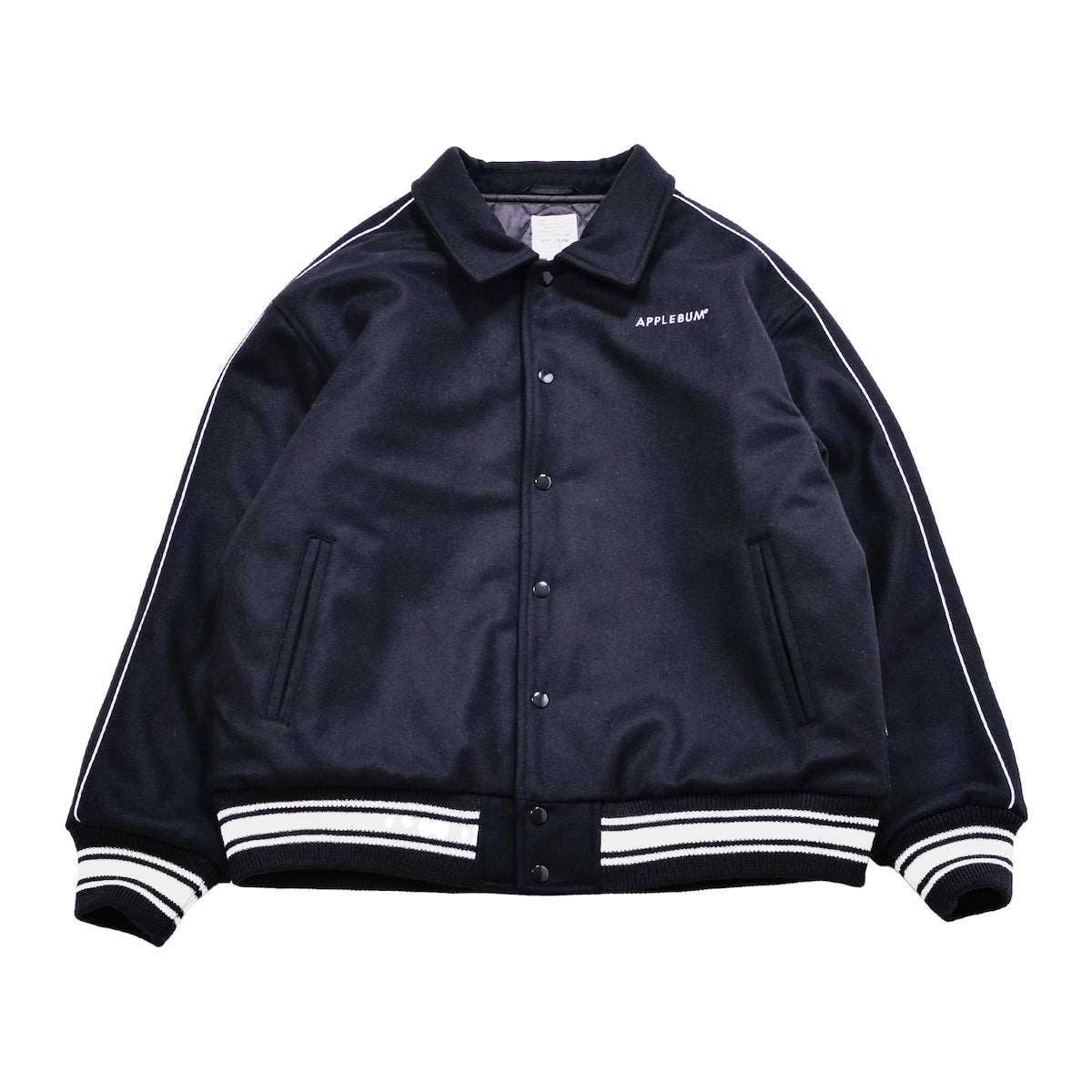 APPLEBUM Collared Melton Stadium Jacket アップルバム カラード メルトン スタジアム ジャケット 2520604【メンズ アウター スタジャン メルトン ジャケット ロゴ 25FW】