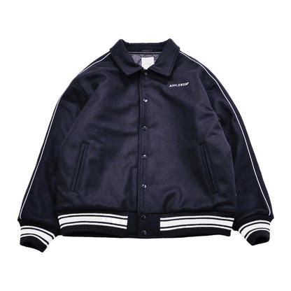 APPLEBUM Collared Melton Stadium Jacket アップルバム カラード メルトン スタジアム ジャケット 2520604【メンズ アウター スタジャン メルトン ジャケット ロゴ 25FW】