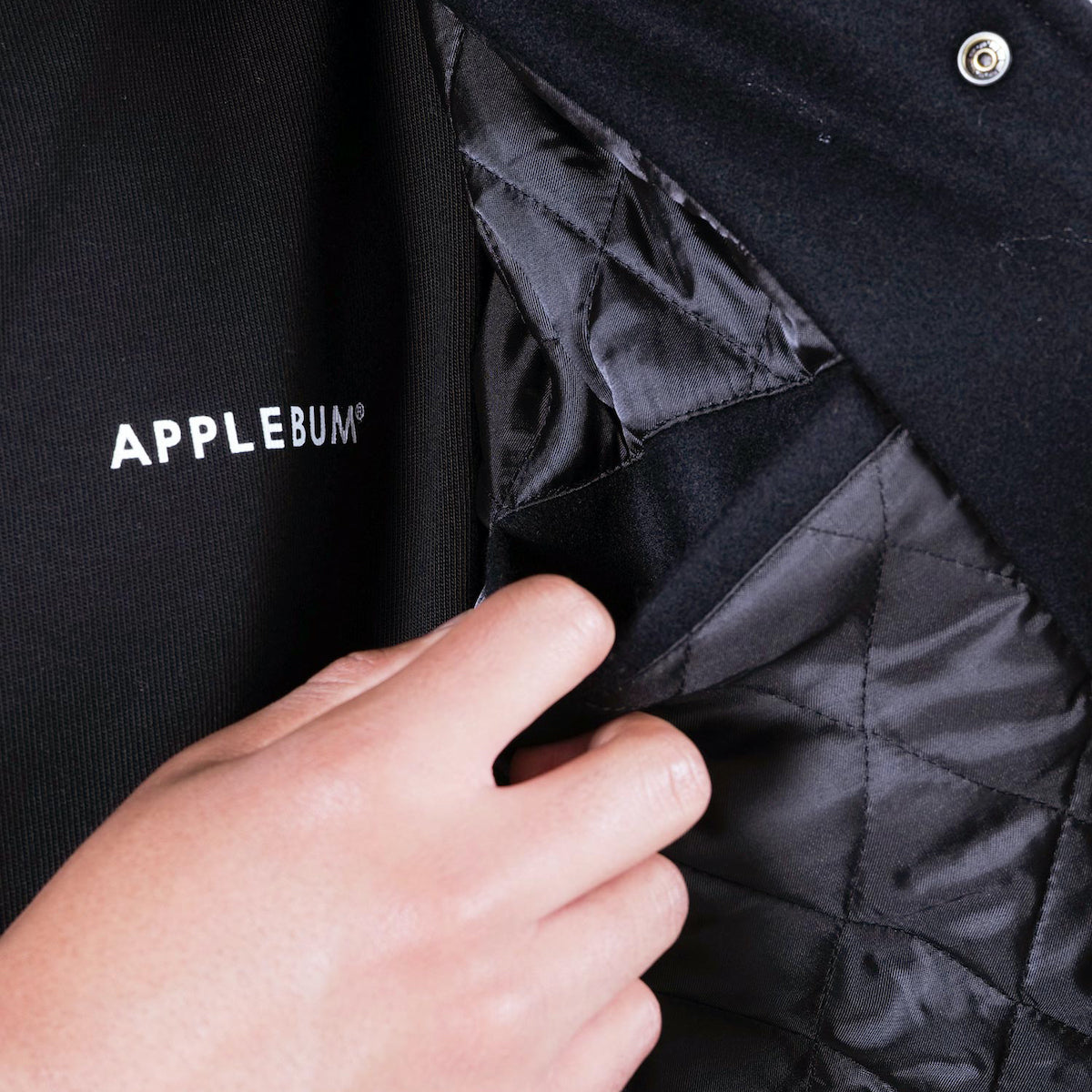 APPLEBUM Collared Melton Stadium Jacket アップルバム カラード メルトン スタジアム ジャケット 2520604【メンズ アウター スタジャン メルトン ジャケット ロゴ 25FW】