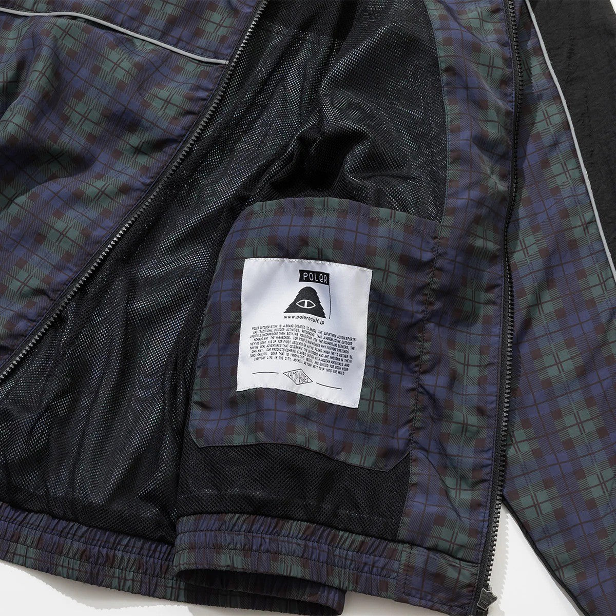 POLER SHIRRING NYLON PIPING JACKET ポーラー シャーリング ナイロン パイピング ジャケット 253MCV0023【メンズ ナイロンジャケット レトロ アウトドア リフレクター 軽量 アウター 25FW】