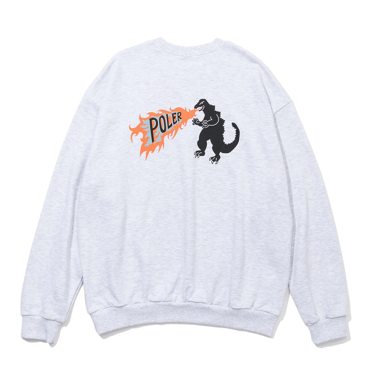 POLER ZILLA CREW ポーラー ジラ クルー 253MCV0051【メンズ クルースウェット グラフィック トレーナー フレンチテリー 怪獣 刺繍 25FW】
