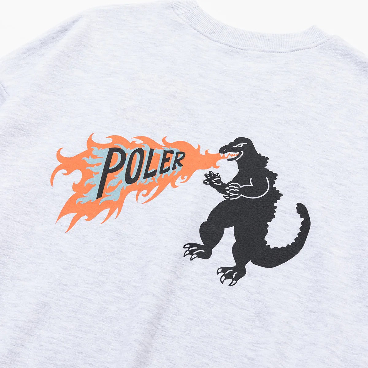 POLER ZILLA CREW ポーラー ジラ クルー 253MCV0051【メンズ クルースウェット グラフィック トレーナー フレンチテリー 怪獣 刺繍 25FW】