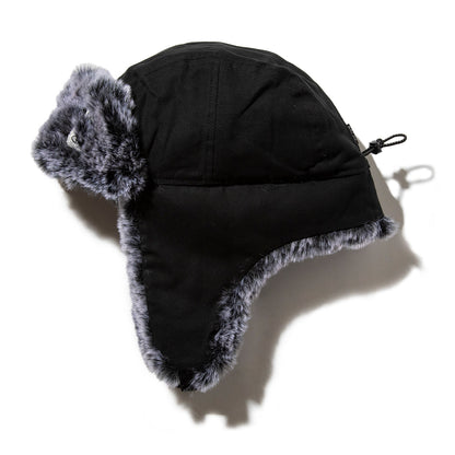 POLER MILITARY FUR VISOR CAP ポーラー ミリタリー ファー バイザー キャップ 253MCV0083【メンズ フライトキャップ ファーキャップ 防寒 アウトドア 冬小物 刺繍ロゴ 25FW】